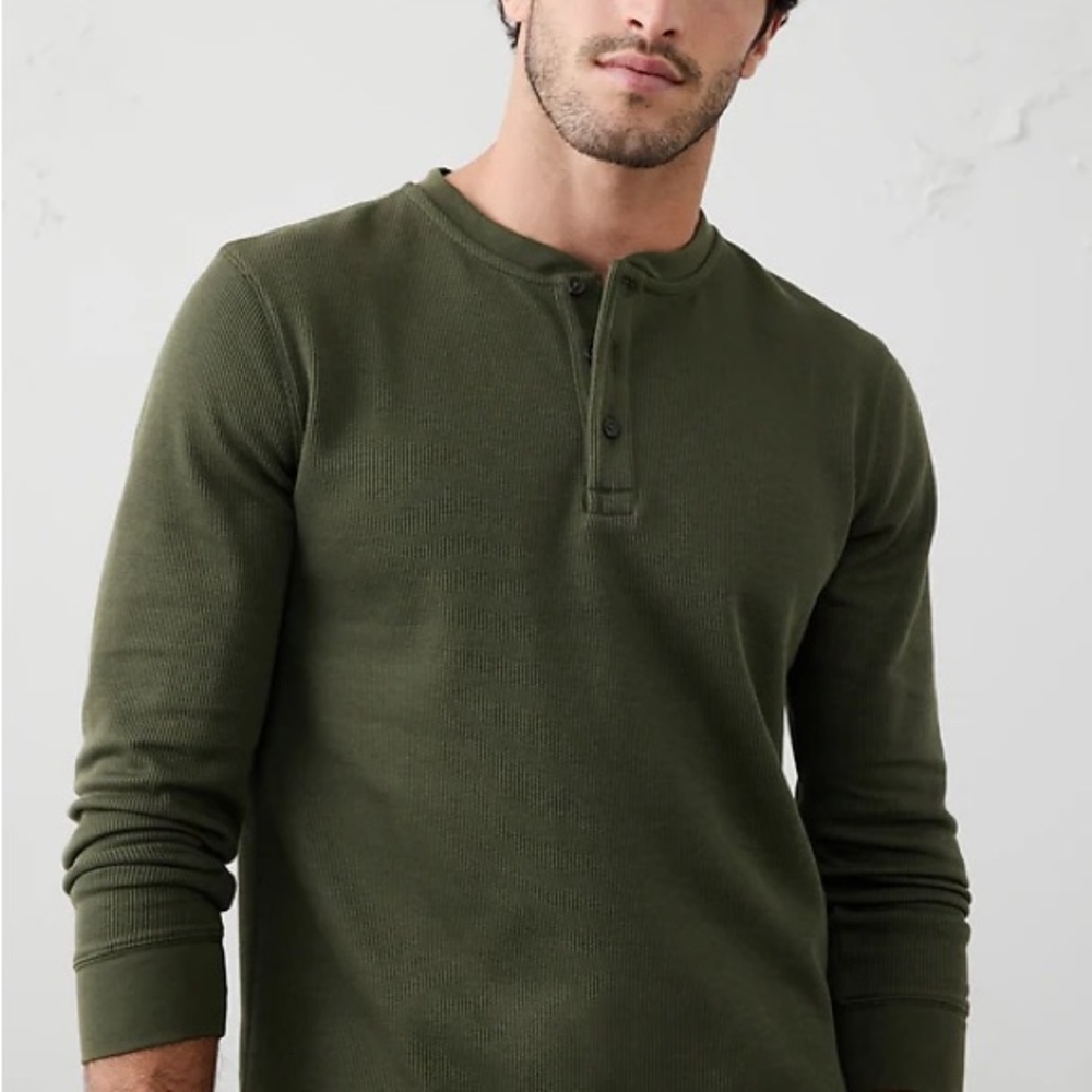 Forest Green Long Sleeve Henley